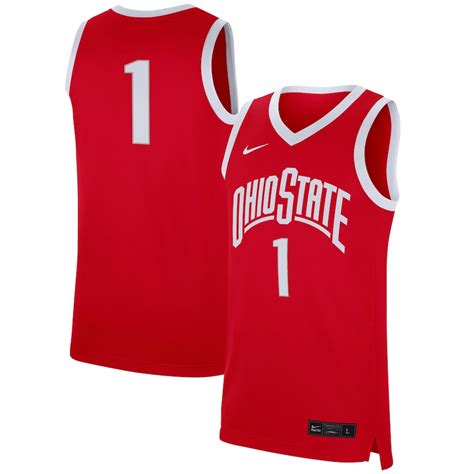 nike men's ohio state buckeyes scarlet 33 replica basketball jersey|ohio state nike clothing.